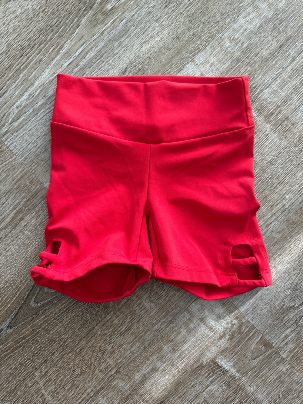 Five Dancewear Red Keyhole Athletic Shorts - Youth Large (YL)